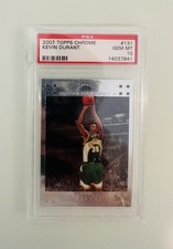 Kevin Durant 2007 Topps Chrome Rookie Card PSA 10. rookie card picture