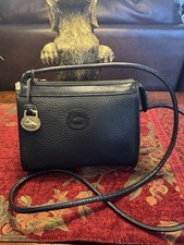 Authentic Dooney  Bourke 90  s Vintage Black All Weather Leather Crossbody Bag