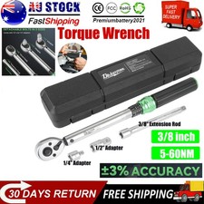 Torque Wrench Adjustable Torque Wrench 3/8" Drive 5-60NM Ratchet Spanner Kit NEW