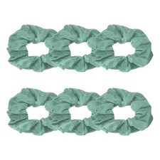 6Pcs Satin Hair Scrunchies Solid Hair Ties Blue Green