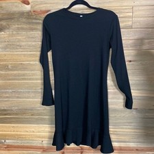 2 Hearts Black Ribbed Dress Size Medium 0177