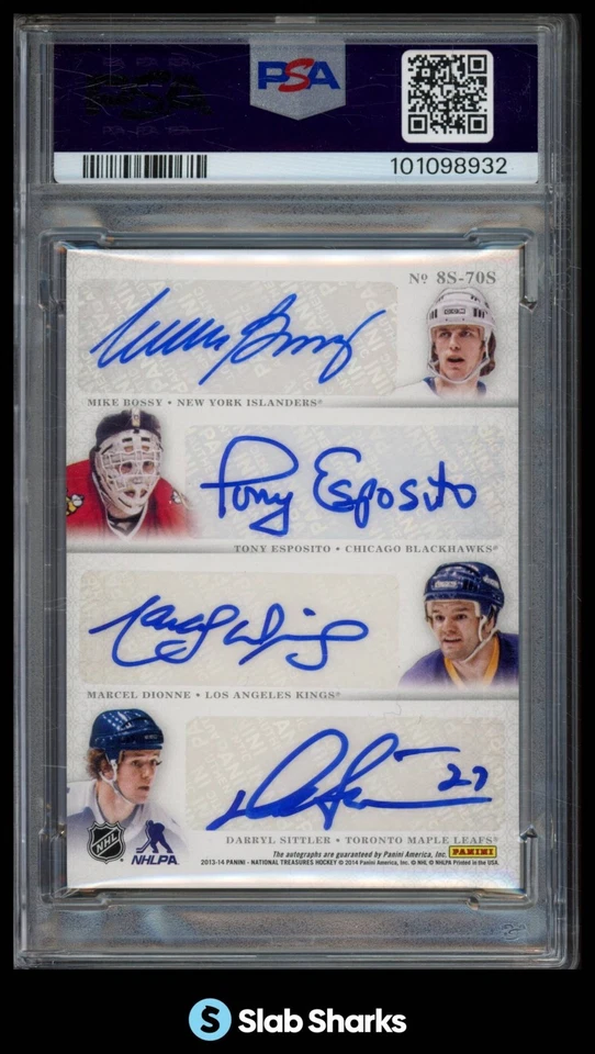 2013 NATIONAL TREASURES CLARKE HULL SITTLER DIONNE BOSSY ESPOSITO AUTO /15 PSA 8 - Image 2 of 4