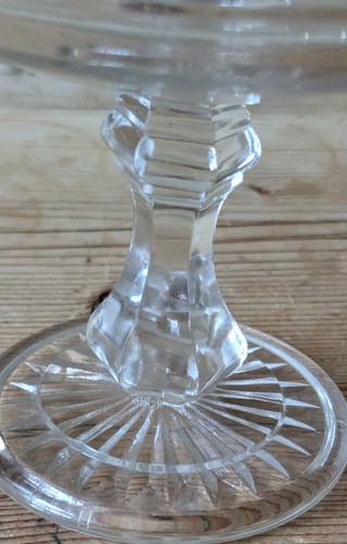 Unusual Pair Pressed Glass Cakestands With Raised Centres Unmarked 5.5in Max Ht. - Picture 4 of 5