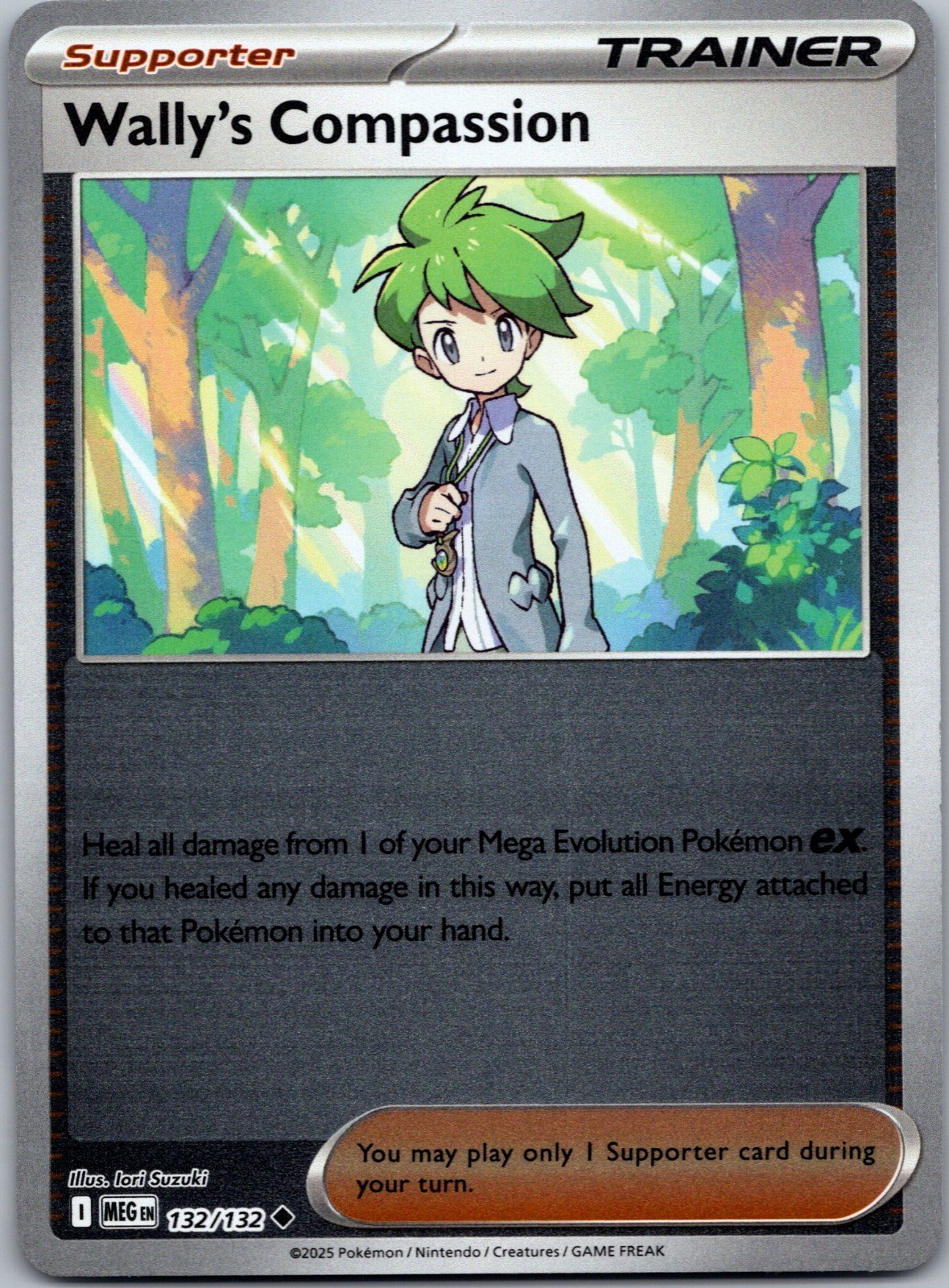 Wally's Compassion Reverse Holo Uncommon ME01: Mega Evolution 132/132 NM