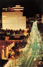 Kalakaua Avenue Waikiki Hawaii Downtown Night View Vtg Postcard J7