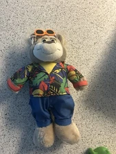 1998 Mattel Bubba On Board Talking Bear Hawaiian Shirt Plush 13" TESTED WORKS