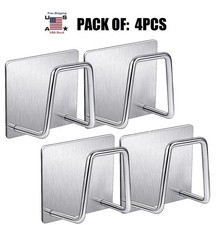 4PCS Stainless Steel Sink Sponge Holder – Self-Adhesive Kitchen Dish Drying Rack