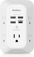 Surge Protector Outlet Extender with 5 AC and 4 USB Ports, 4.5A Multi Plug Wal