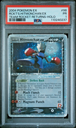 Rocket's Hitmonchan ex graded PSA 1 for sale on eBay