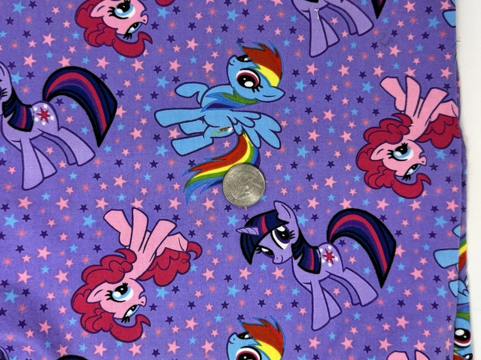 Purple Pink MY LITTLE PONY Star Fabric 1+ Yard Cotton Hasbro Springs Creative - Image 3 of 4