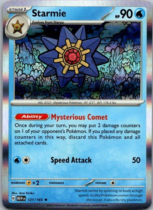 Starmie SV: Scarlet & Violet 151 121/165 NM Holo