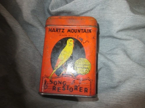 Vintage Empty Tin, Hartz Mountain Song Restorer Bird Seed