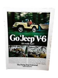 1966 Jeep V6 Universal 4 Wheel Drive Kaiser Jeep Vintage Print Ad