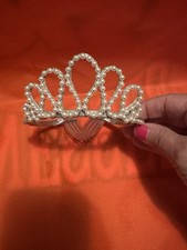 Vintage White Pearl Crown Wedding Tiara Formal