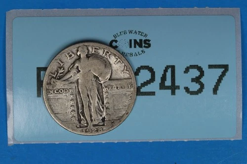 1928-D 25C STANDING LIBERTY SILVER QUARTER EARLY US TYPE COIN RAW-2437