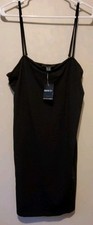 Forever 21 Black Adjustable Spaghetti Strap Pullon Bodycon Mini Dress OX 14W-16W