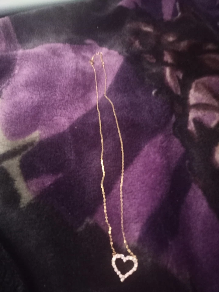 Ожерелье с подвеской в виде сердца с круглым лабораторным бриллиантом 0,50 карата покрытие желтым золотом 14 карат - Изображение 3 из 4