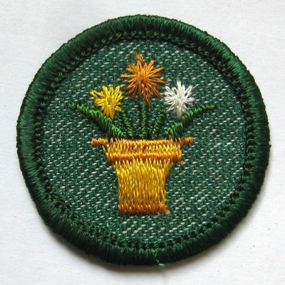 Girl Scout 1955-1960 INTERIOR DECORATION BADGE Decorating Flower Bouquet Patch