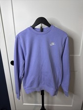 Nike Women s XS Purple Fleece Pullover Sweatshirt Crew Neck Embroidered Logo