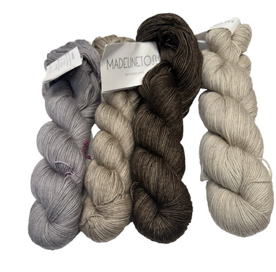 4 skeins Madelinetosh Tosh MO Light 80% Merino 20% Kid Mohair fingering weight