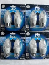 Ge Decorative Led Light Bulb Soft White 60W 6.5W 500 Lumen Dimmable Set of 4 New