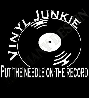 Vinyl Junkie T-Shirt Put The Needle On The Record DJ Tanz Herren Damen Tanz