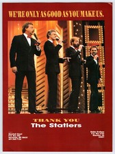 1988THE STATLERS THANK YOU Vintage 8"X11" Magazine Ad 1980's Country Music M552
