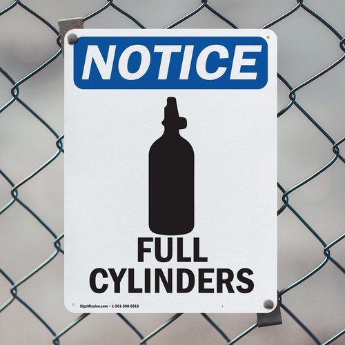 (2 Pack) Full Cylinders OSHA Notice Sign Decal Metal Plastic - Bild 5 von 21