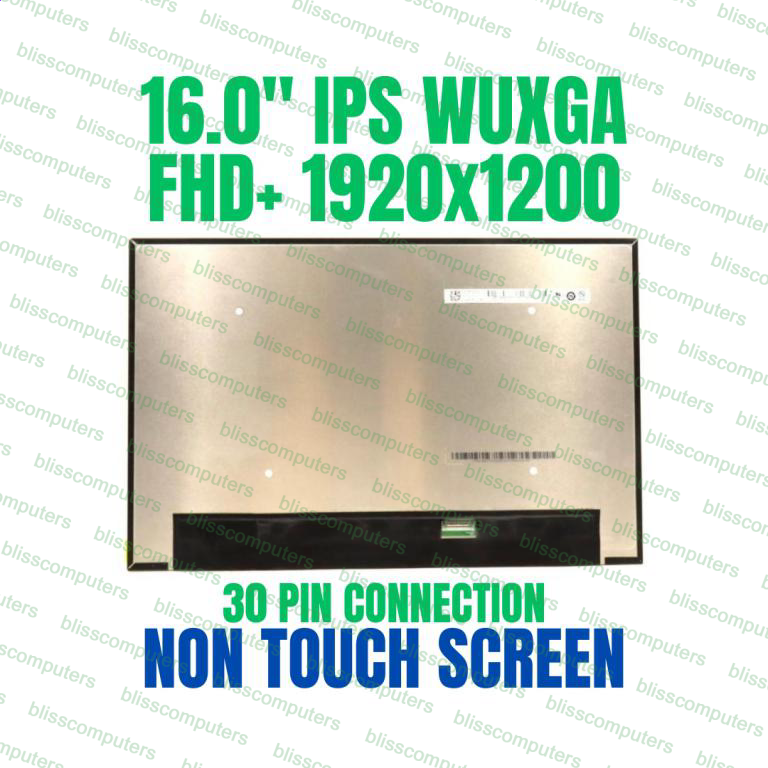 Écran LCD De Remplacement 16" Visiodirect - Réf. B160UAN03.1, Résolution 1920x1200, Connecteur 30 Broches, Neuf, 1 An Garantie