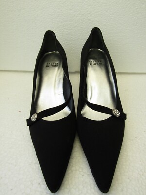 Stuart Weitzman Designer Pupms, Schwarz, Stoff, Leder, Neu, Gr. 38