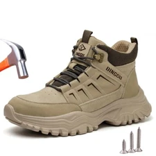 Lightweight Work Safety Boots Men's Indestructible Anti-smashing Steel Toe Shoes