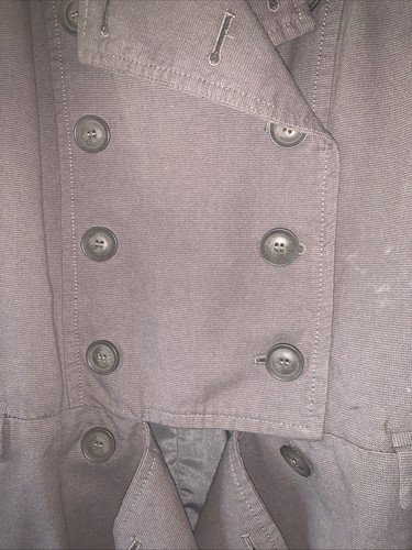 Leith Women’s Jacket M Gray Cutaway Military Trench Double Breast Buttons - Picture 4 of 9