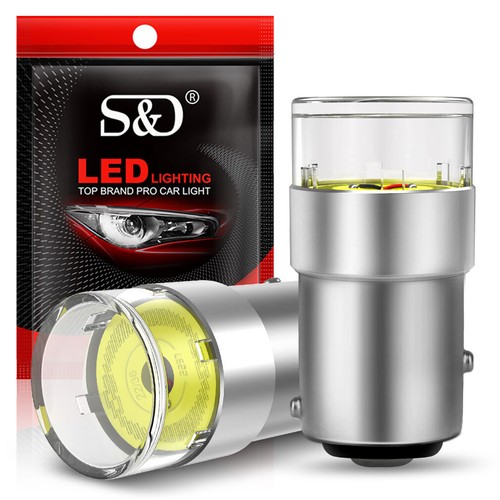 2X 1157 BAY15D COB LED Bulbs Tail Lamp Car Signal Brake Light Parking Bulb White