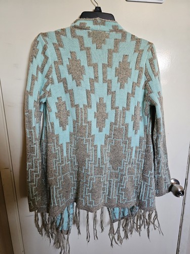 Filly Flair Multicolor Open Front Knit Cardigan Size S Equestrian Western - Picture 2 of 6