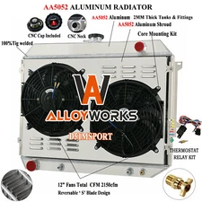 3 Row Aluminum Radiator Shroud Fan Relay Kits For 1968-1973 Dodge Charger AT MT