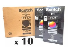 Scotch VHS TAPES - 1 CASE = 10 VIDEO CASSETTES,  EG T-120 6hrs -BRAND NEW SEALED