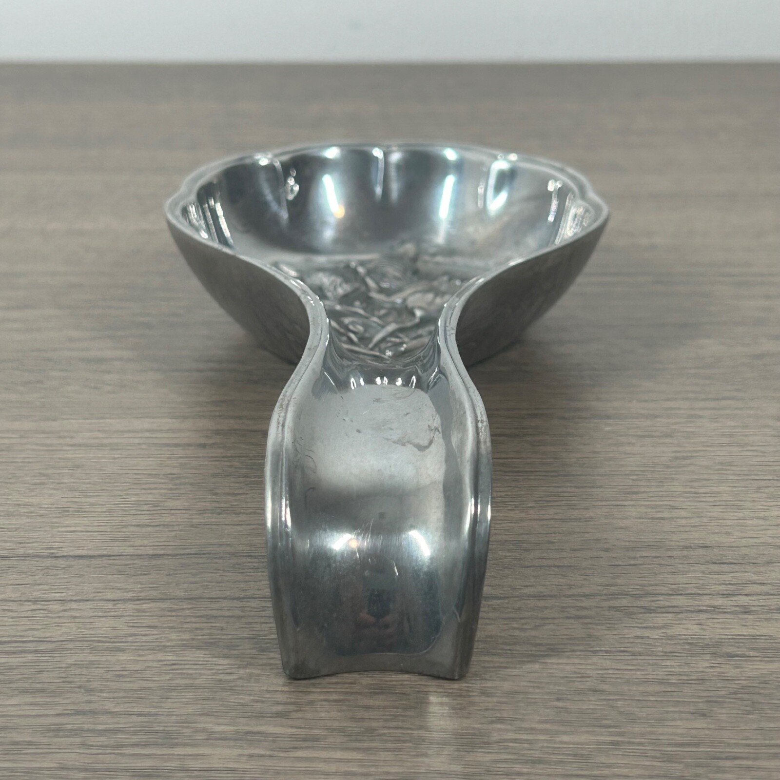 Vintage Lenox Pewter Serving Spoon Rest 5.5” Butterfly Floral Design