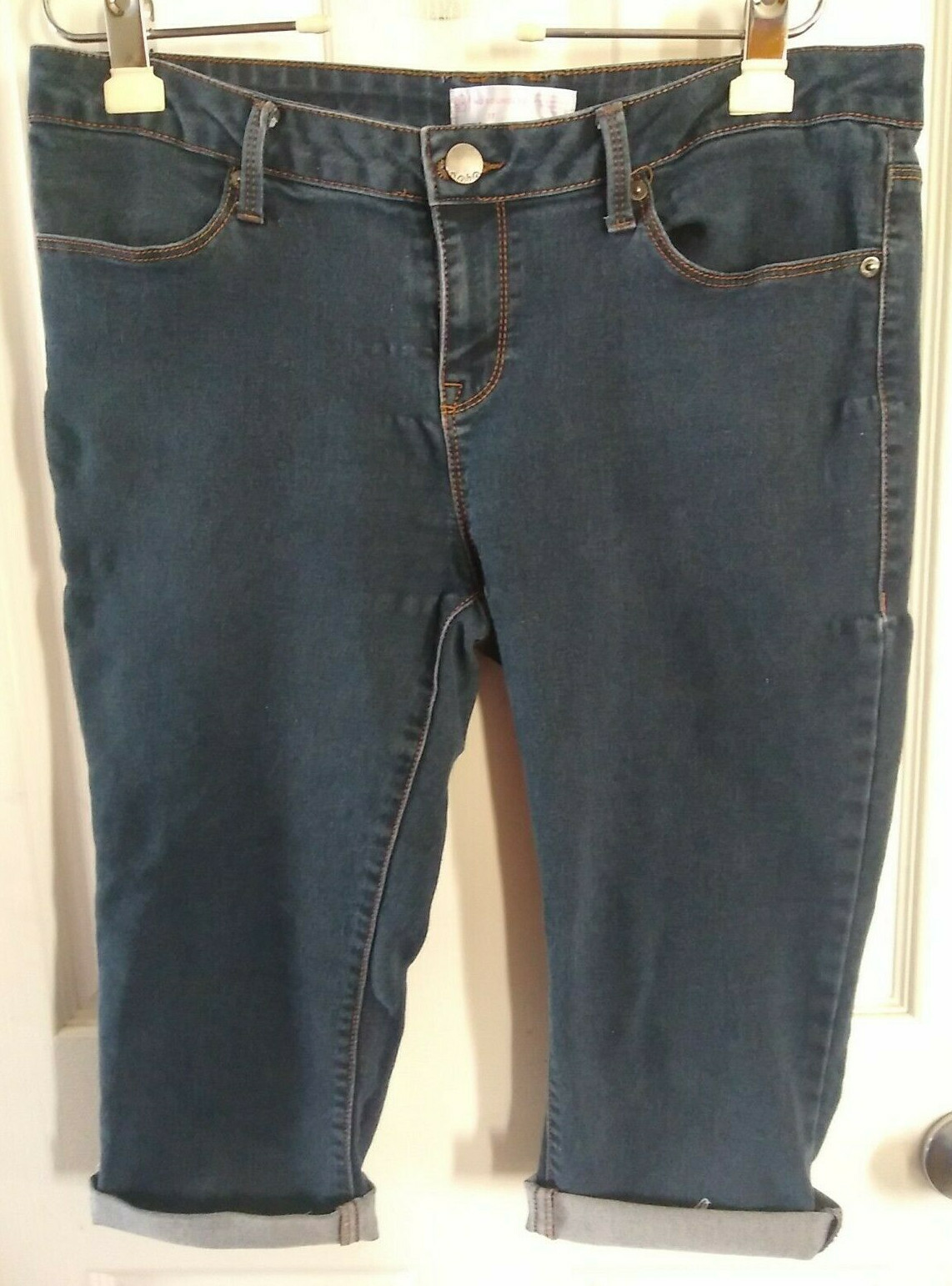 No Boundaries Blue Jean Capris Pants 17 Cotton Blend Stretchy | eBay