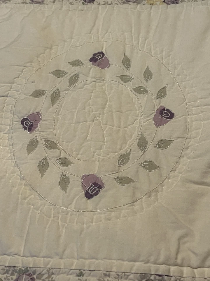 Think Laura Ashley Cottage Core Lavender Rose Full/Queen Quilt Bedspread - Image 3 of 4