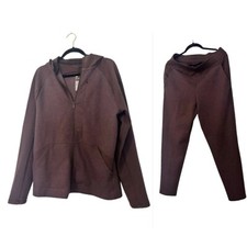 All Motion Men  s Jogger Pants  Jacket SET Soft Eggplant Purple Athleisure NEW