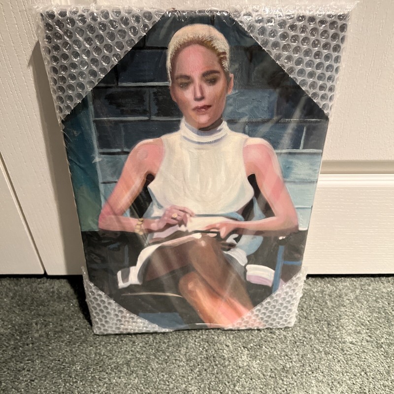 NEW SHARON  STONE BASIC INSTINCT ICONIC PAINTING 12’x15’ POP ART CHRIS CARGILL