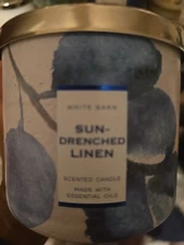 NEW BATH & BODY WORKS 3 WICK LARGE CANDLE (SUN-DRENCHED LINEN) LE  14.5 OZ 💝