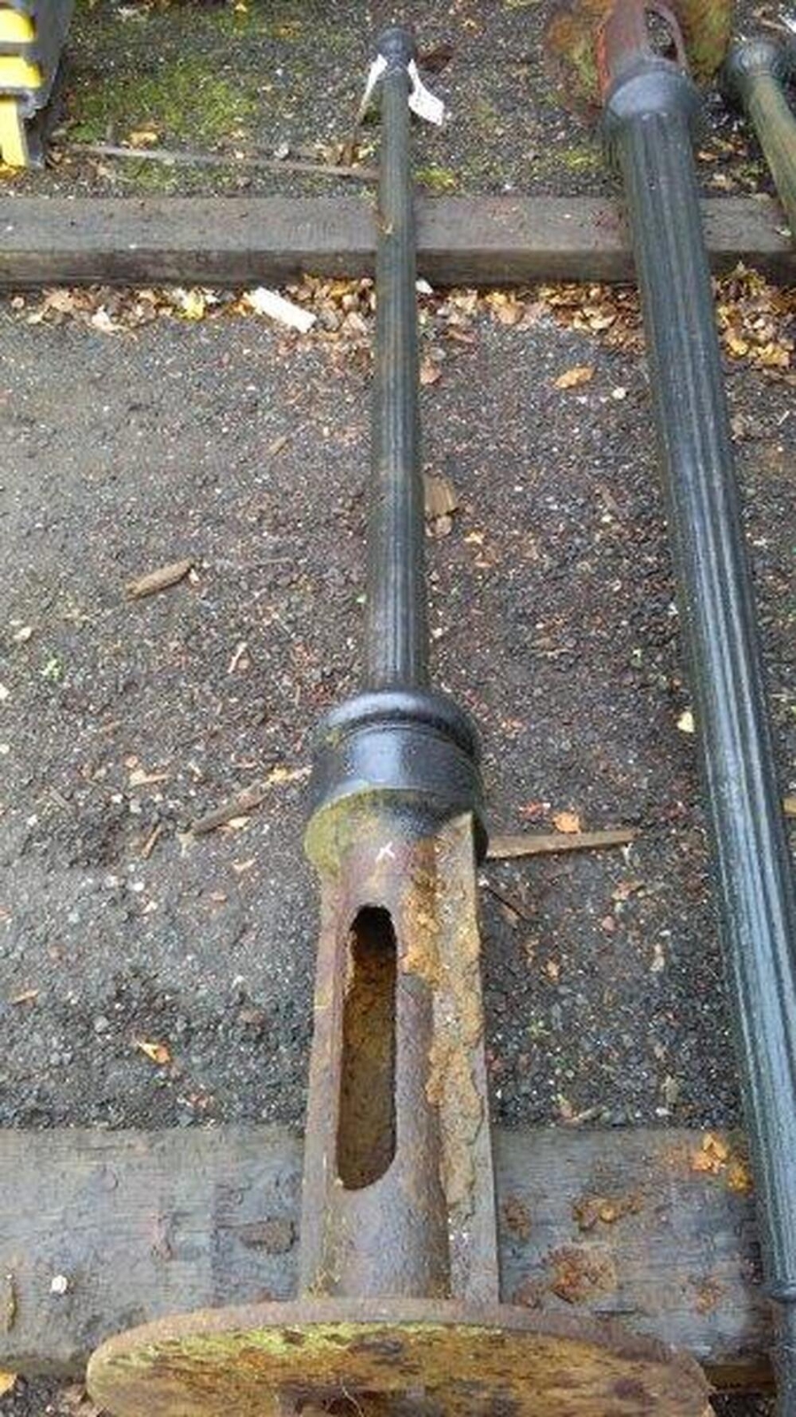 2.900 Mtr Cast Iron Lamp Post Painted Black Lampost Security Lighting eBay