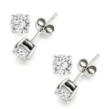 0.25ct Natural G White SI Shiny Round Diamond Solitaire Stud Earrings 14k Gold