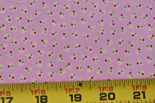 By 1/2 Yd, Small Red Green Yellow Dots on Pink Cotton, Fabric Traditions, P7806