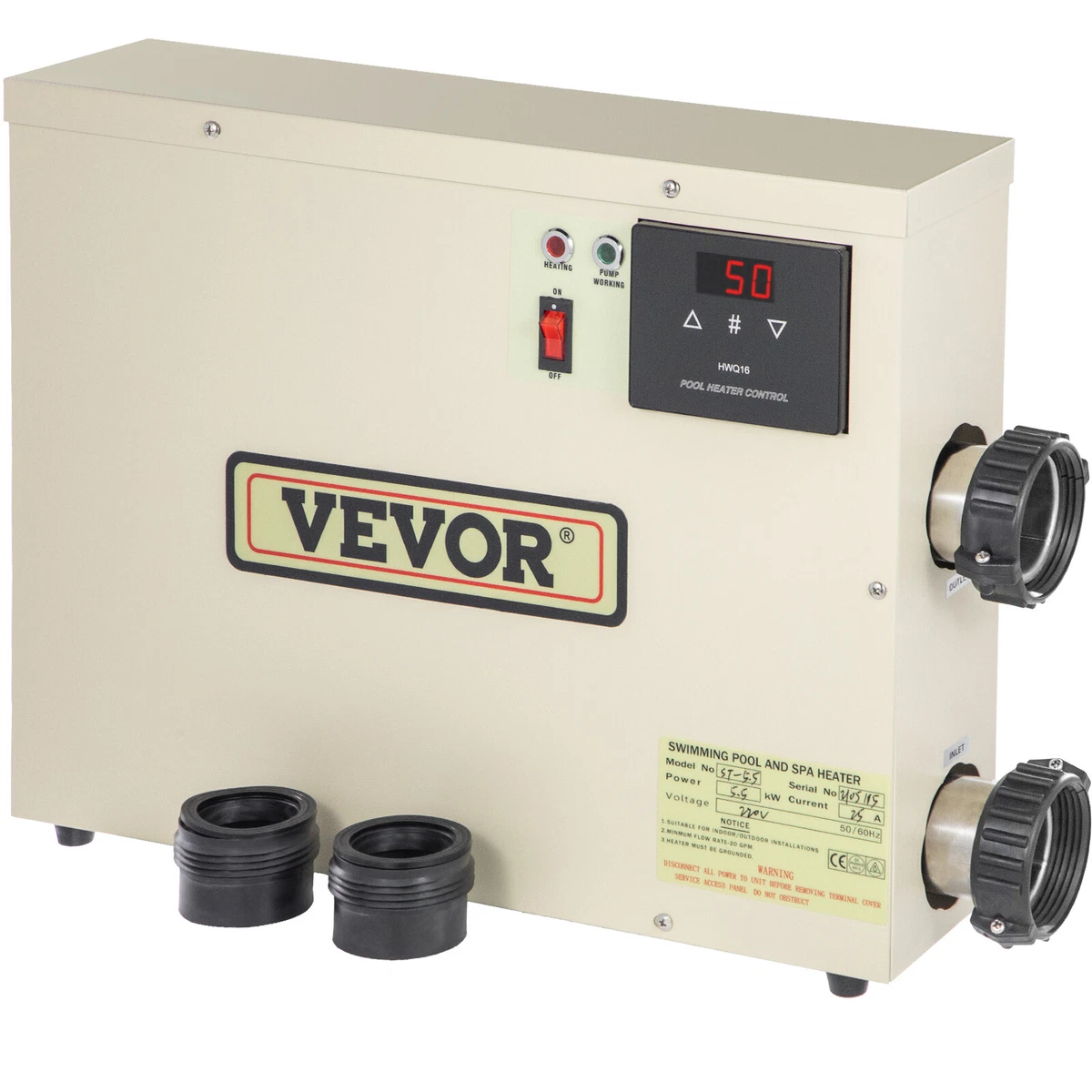 VEVOR Electric SPA Heater Swimming Pool Water Heater Thermostat 15KW 240V  8085442829374 | eBay