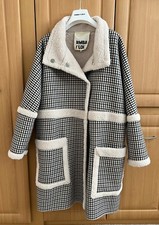 Bimba Y Lola Lovely Check Pattern Teddy Interior Coat M/l - Nearly New -rrp £380