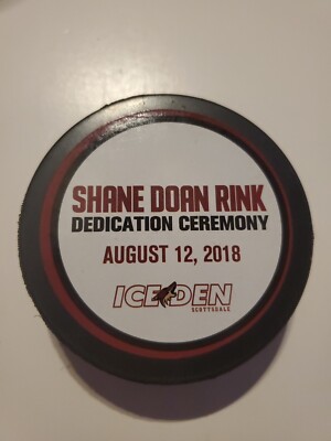 ARIZONA COYOTES SHANE DOAN RINK OFFICIAL PUCK HOCKEY ICE DEN DEDICATION CEREMONY