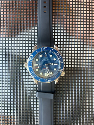 20mm BLACK Vulcanized Caoutchouc rubber Strap Omega SEAMASTER