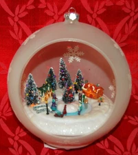 Mr. Christmas Musical Lighted Jumbo Sparkling 7" Ornament Ice Skating Inside